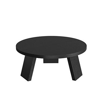 33.5" Modern Round Coffee Table, Center Table with Inclined Legs for Living Room, Bedroom