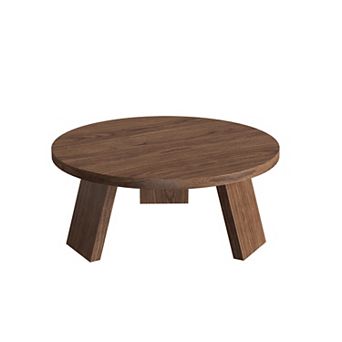 33.5" Modern Round Coffee Table, Center Table with Inclined Legs for Living Room, Bedroom