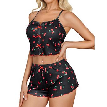 Avidlove Cami Pajama Set for Women Piece PJ Sets Ribbed Lingerie Sleepwear Cute Nightwear