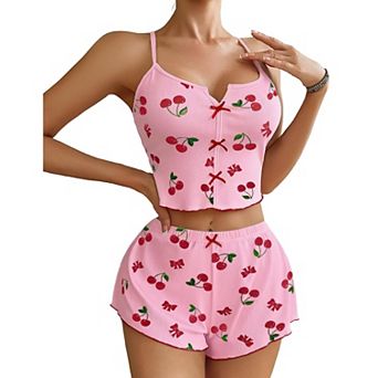 Avidlove Cami Pajama Set for Women Piece PJ Sets Ribbed Lingerie Sleepwear Cute Nightwear