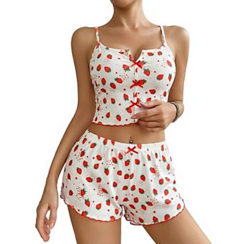 Avidlove Cami Pajama Set for Women Piece PJ Sets Ribbed Lingerie Sleepwear Cute Nightwear