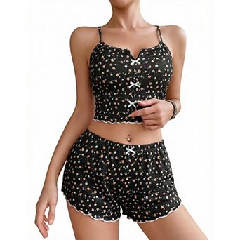 Avidlove Cami Pajama Set for Women Piece PJ Sets Ribbed Lingerie Sleepwear Cute Nightwear
