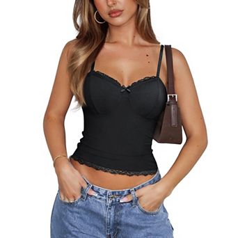 Avidlove Lace Cami Tops for Women V Neck Top Cute Camisole Slim Fit Summer Going Out Tops