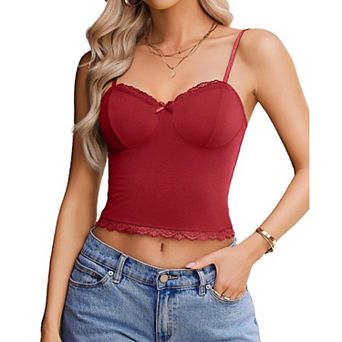 Avidlove Lace Cami Tops for Women V Neck Top Cute Camisole Slim Fit Summer Going Out Tops