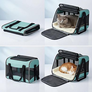 Petsfit Airline Approved Pet Carrier: Portable, Breathable, Foldable with Removable Fleece Pad