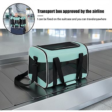 Petsfit Airline Approved Pet Carrier: Portable, Breathable, Foldable with Removable Fleece Pad