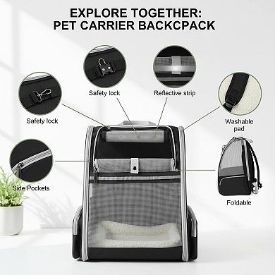 Petsfit Bubble Pet Backpack Carrier for Cats Dogs Breathable Comfortable Scratch Resistant