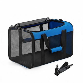Petsfit Soft-sided Pet Carrier 4-sided Mesh Airline Approved Collapsible Cats Dogs 15lb