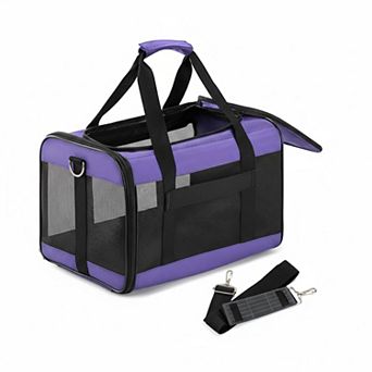 Petsfit Airline Approved Soft Sided Pet Carrier Inner Leash Collapsible for Small Med Cats