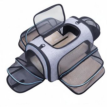 Petsfit Airline Approved Expandable Soft Pet Carrier Portable Bag Removable Fleece Pad