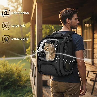 Petsfit Cat Bubble Backpack Carrier Large Space Breathable UV Blocking Foldable Travel
