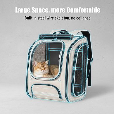 Petsfit Cat Bubble Backpack Carrier Large Space Breathable UV Blocking Foldable Travel