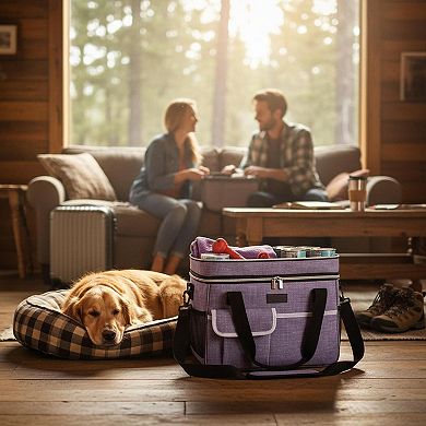 Petsfit Dog Travel Backpack 5-Piece Set w/ Shoulder Strap 2 Food Containers 4 Foldable Kit