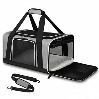 Petsfit Airline Approved Soft Pet Carrier for Small Cats Dogs 1-10 Lbs Safety Lock 5 Side