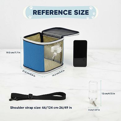 Petsfit Small Animal Carrier Backpack Water Bottle Breathable Clear Window Foldable