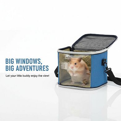 Petsfit Small Animal Carrier Backpack Water Bottle Breathable Clear Window Foldable