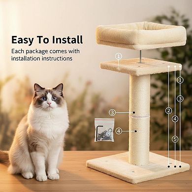 Nicate Premium Sisal Wood Cat Scratcher Large Cats Sturdy Vertical Scratching Post