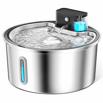 Petsfit Wireless Cat Water Fountain Stainless Steel 3.2L Cordless Rechargeable Ultra Silent 3 Modes