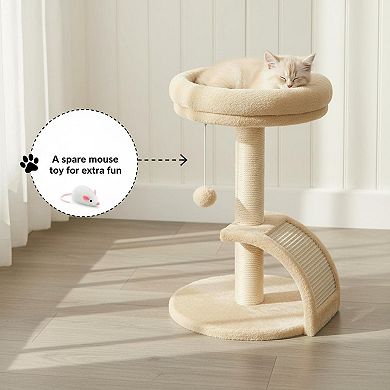 Nicate Small Cat Tree Tower Modern Indoor Sisal Scratcher Large Bed Perch Scratch Ramp Ball Play