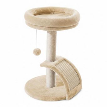 Nicate Small Cat Tree Tower Modern Indoor Sisal Scratcher Large Bed Perch Scratch Ramp Ball Play