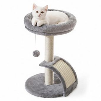 Nicate Small Cat Tree Tower Modern Indoor Sisal Scratcher Large Bed Perch Scratch Ramp Ball Play