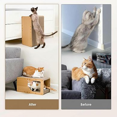 Nicate Cardboard Cat Scratcher House: Indoor Double Layer Scratch Relax Play