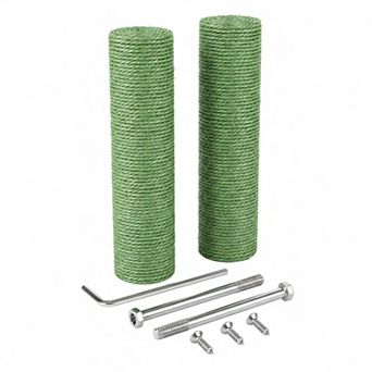 Nicate 2 pc Sisal Cat Scratch Replacement Poles with M8 Screws for Cat Post