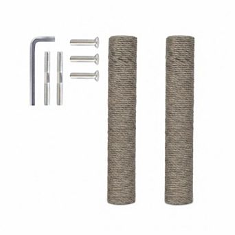 Nicate 2 pc Sisal Cat Scratch Replacement Poles with M8 Screws for Cat Post