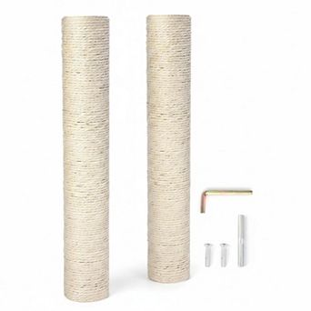 Nicate 2 pc Sisal Cat Scratch Replacement Poles with M8 Screws for Cat Post