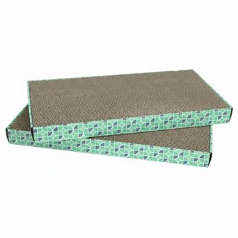 Nicate Wide Corrugate Cat Scratcher Pad: Door Clips, Recycled Cardboard
