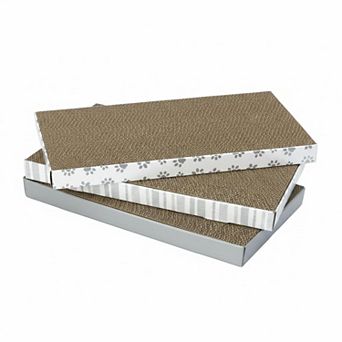 Nicate Wide Corrugate Cat Scratcher Pad: Door Clips, Recycled Cardboard