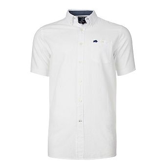 Raging Bull Mens Classic Linen Short-Sleeved Shirt