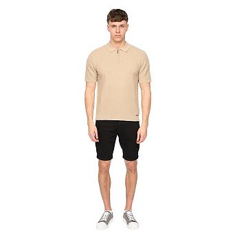 Duck and Cover Mens Danvers Knitted Quarter Zip Polo Shirt