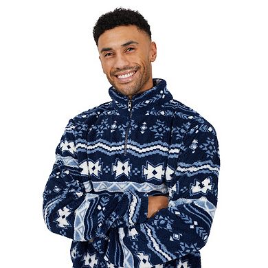 Brave Soul Mens Borg Quarter Zip Fleece
