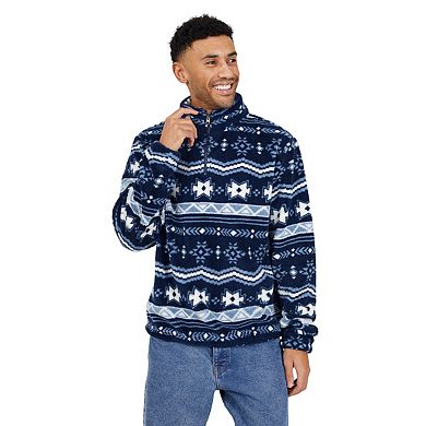 Brave Soul Mens Borg Quarter Zip Fleece