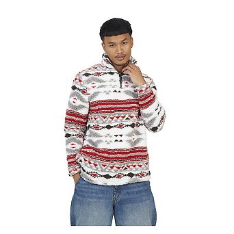 Brave Soul Mens Hebden Fleece Quarter Zip Sweatshirt