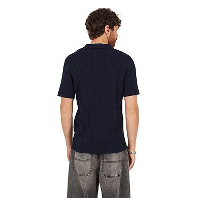 Brave Soul Mens Mysterio Knitted Polo Shirt