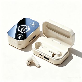 Flip-Open TWS Wireless Earbuds - Bluetooth 5.3 In-Ear Earphones with LED Display, Long Battery Life