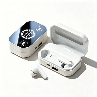 Flip-Open TWS Wireless Earbuds - Bluetooth 5.3 In-Ear Earphones with LED Display, Long Battery Life