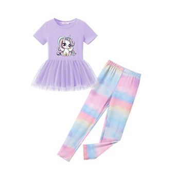 Arshiner Girls Clothing Sets Casual Piece Outfits Short Sleeve Crewneck Mesh Hem Tops And Long