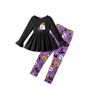 Arshiner Girls Piece Clothing Set Ruffle Hem Bell Sleeve Top And Leggings Fall Winter Outfits