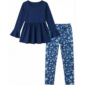 Arshiner Girls Piece Clothing Set Ruffle Hem Bell Sleeve Top And Leggings Fall Winter Outfits