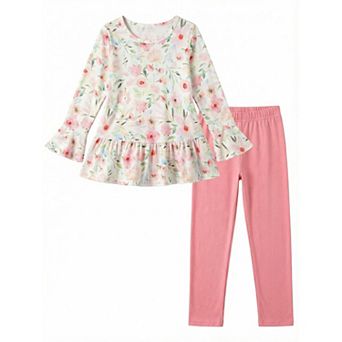 Arshiner Girls Piece Clothing Set Ruffle Hem Bell Sleeve Top And Leggings Fall Winter Outfits