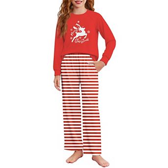 Arshiner Girls Christmas Pajamas Holiday Pajamas For Kids Santa Long Sleeve Sleepwear