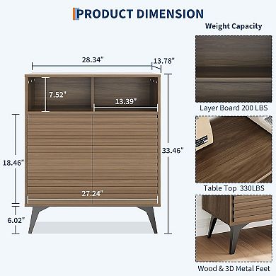 Kitchen Storage Cabinet, Accent Mid Century Modern Sideboard, for Living Room, Hallway, Entryway