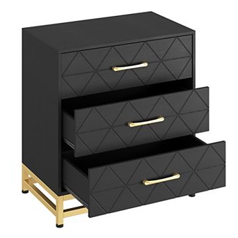 Modern Slim Tall 3-Drawer Dresser for Bedroom & Closet, Ample Storage Chest, Soft-Close Glides