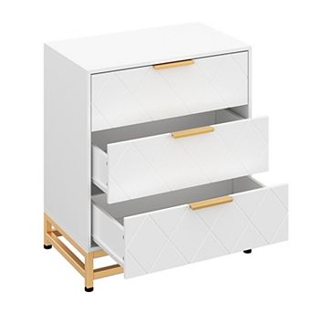 Modern Slim Tall 3-Drawer Dresser for Bedroom & Closet, Ample Storage Chest, Soft-Close Glides