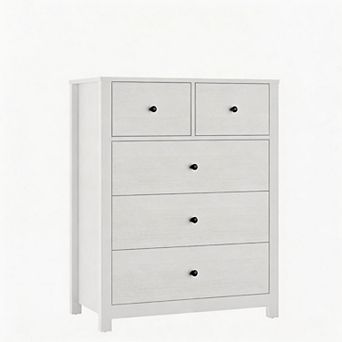 Natural Oak Dresser for Bedroom, 5 Drawer Dresser with Deep Drawers, for Kids Bedroom, Entryway