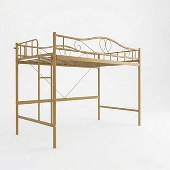 Loft Bed Twin Size, 400 Lbs Heavy Duty Metal Twin Loft Bed with Ladder & Safety Guardrail