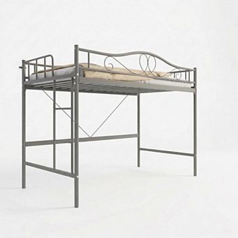 Loft Bed Twin Size, 400 Lbs Heavy Duty Metal Twin Loft Bed with Ladder & Safety Guardrail